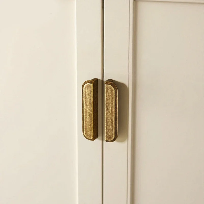 YM Antique Bronze Solid Cabinet Door Handle Vintage Zinc Alloy for Kitchen Wardrobe Drawer Nordic Style Old Bronze Finish