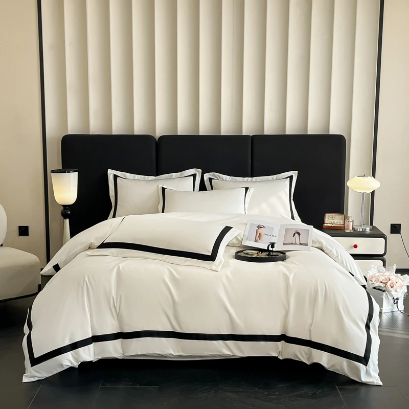 

4Pcs Brushed Microfiber King Queen Double Twin 4Pcs Soft Premium Hotel Patchwork Duvet cover Flat/Fitted sheet 2 Pillowcases