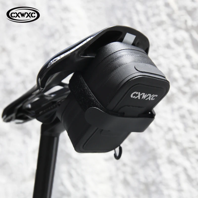 CXWXC Мини-сумка для велосипедного седла 0,5 л Портативная велосипедная сумка из ТПУ с утолщенным и закаленным дизайном Набор инструментов для шоссейного велосипеда MTB Ремонтная сумка