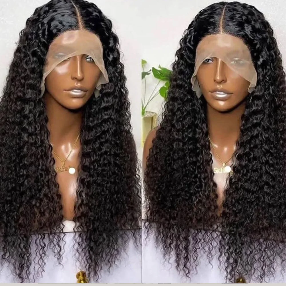 

Мягкий длинный черный цвет, 26 дюймов, кудрявый, вьющийся, плотность 180, парик спереди для чернокожих женщин, синтетический, термостойкий, бесклеевой, для ежедневного использования