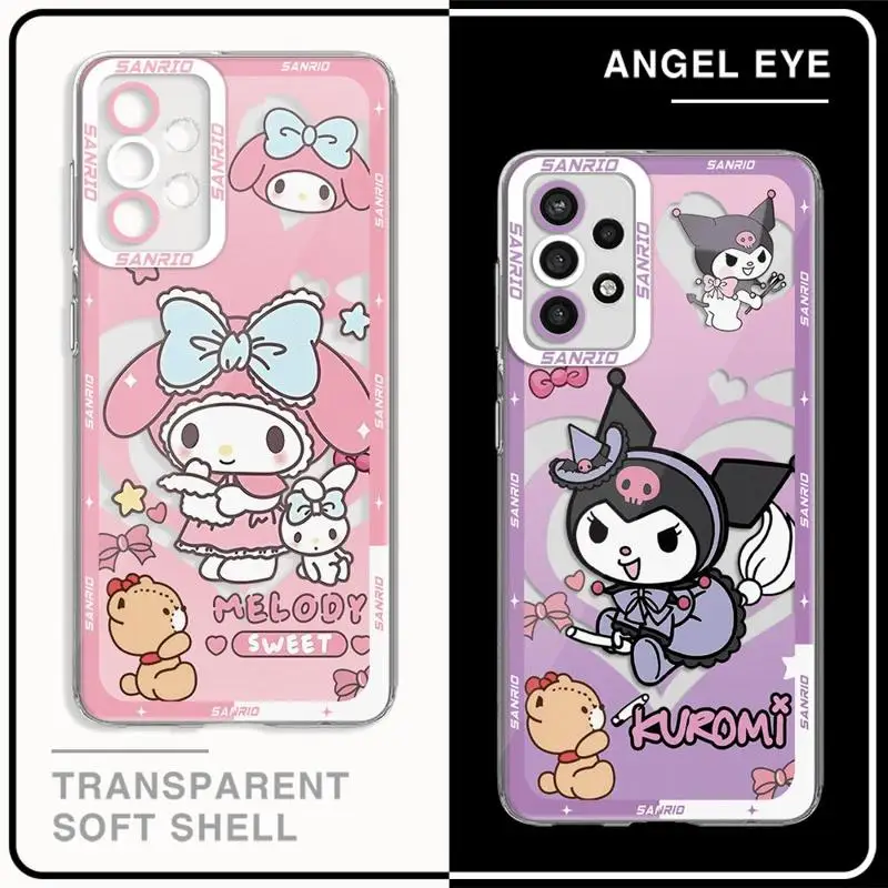 Anime Girl Hello Kitty Cute Case for Samsung Galaxy A15 A73 A72 A53 A52 A42 A32 A23 A22 A24 A13 4G A12 A11 5G Transparent Cover