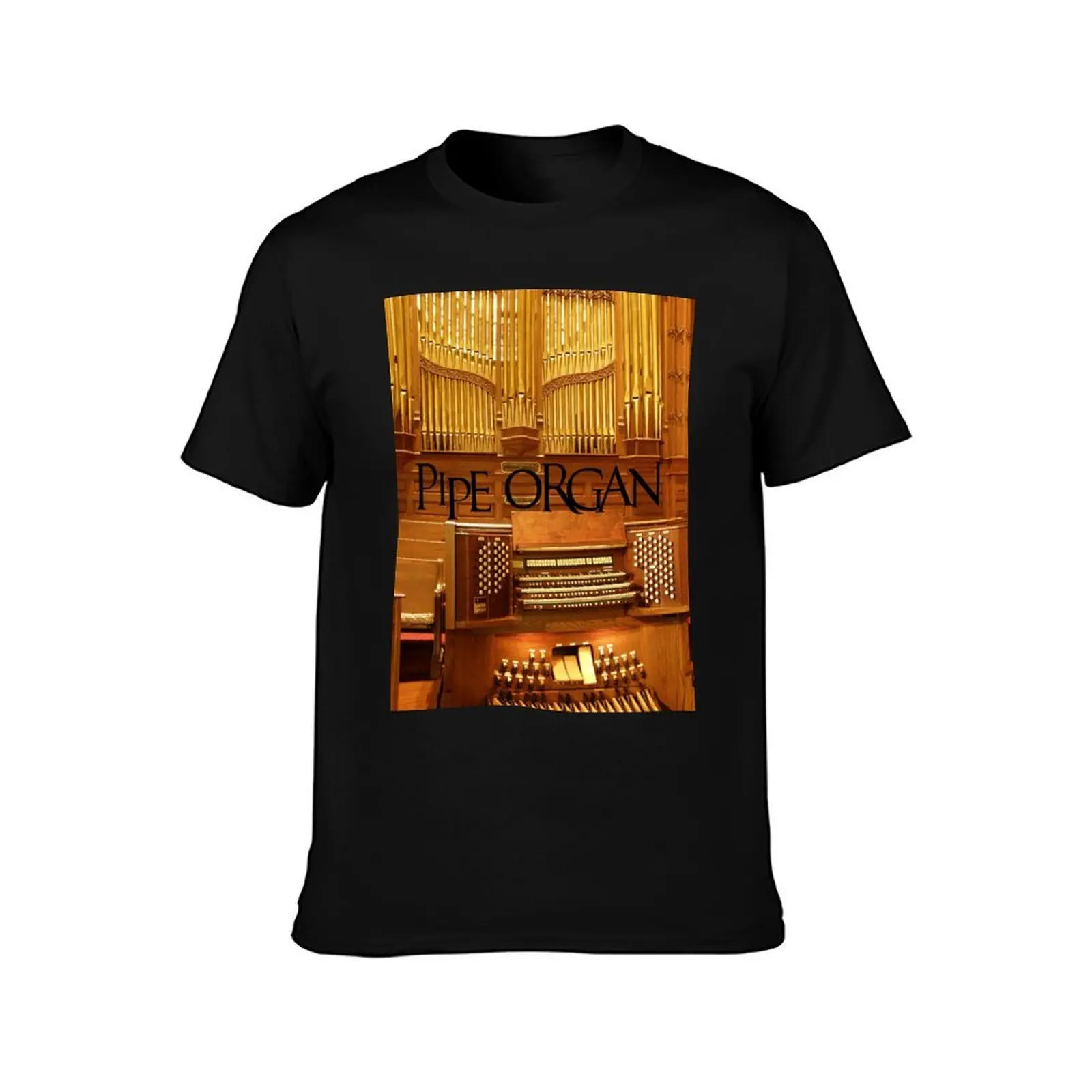Big Pipe Organ T-Shirt, Summer Casual Cotton Tee, Oversized Streetwear Tops, Vintage Graphic Print, Loose Fit Short Sleeve