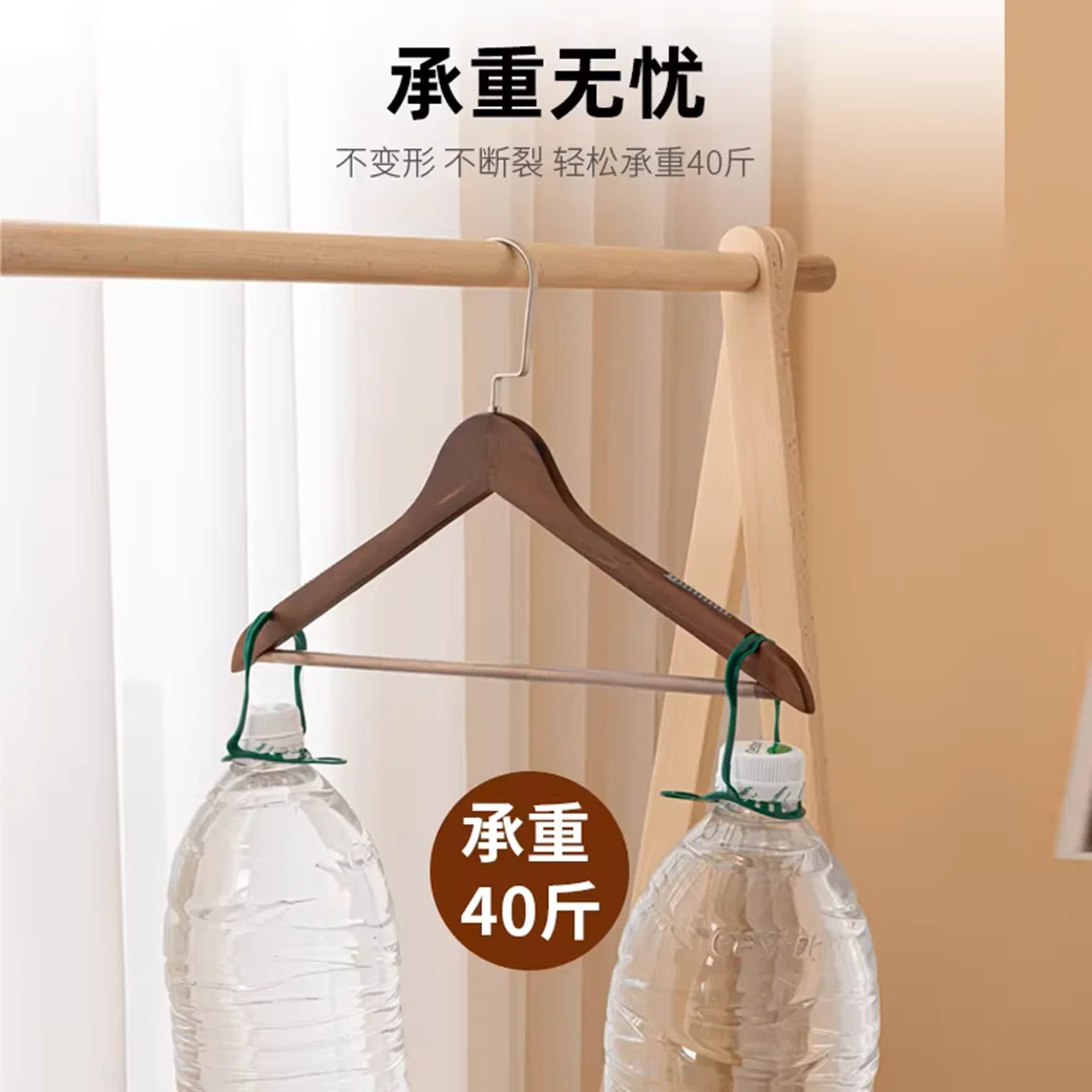 Solid Wood Clothes Hangers for Home Use Non-Marking Anti-Slip Wooden Support Hooks for Garments Storage Organization