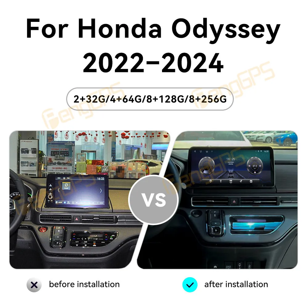 For Honda Odyssey 2022-2024 Car Radio Wireless Carplay Android Auto Intelligent System Multimedia Player Stereo GPS Navi Touch