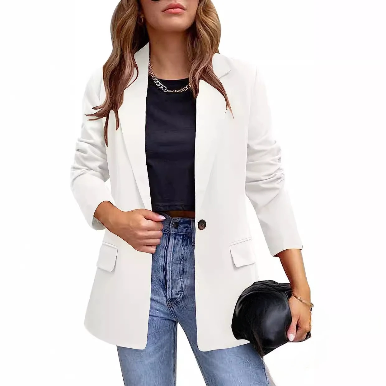 우아한 여성 캐주얼 정장 맞춤형 블레이저 여성 의류 한국 여성 슬림 롱 대형 코트 Outerwears의 새로운 기능