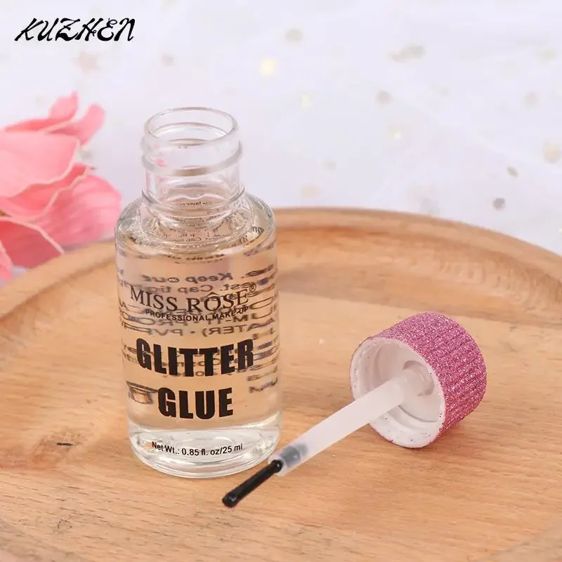 Lem Glitter 25ML untuk Mata Bibir wajah tubuh bubuk Festival berkilau lem anti-sensitif kilau tinggi lem khusus