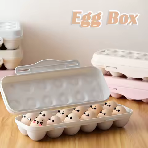 12Grid Egg Storage Box Plastic Egg Container Snap Type Shockproof Eggs Tray Holder for Refrigerator Camping Picnic Hiking Travel