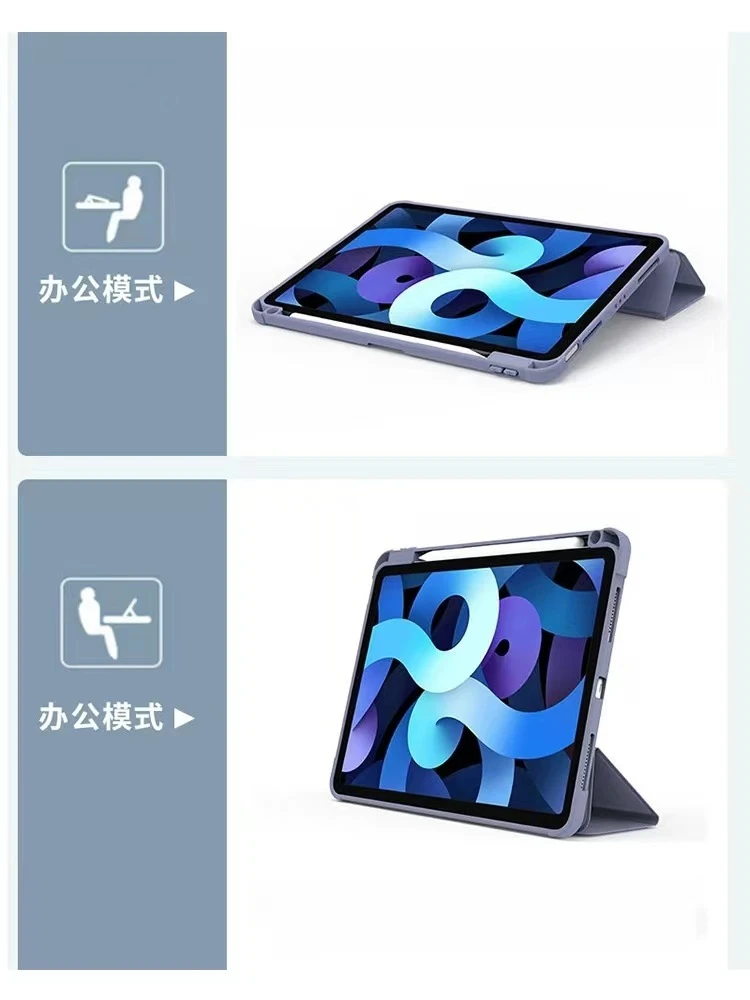 Dreifach Faltbare Acryl-Hülle mit Stifthalter für iPad Air 6/7 Pro 11 Mini 7 Stoßfest – Detail 8