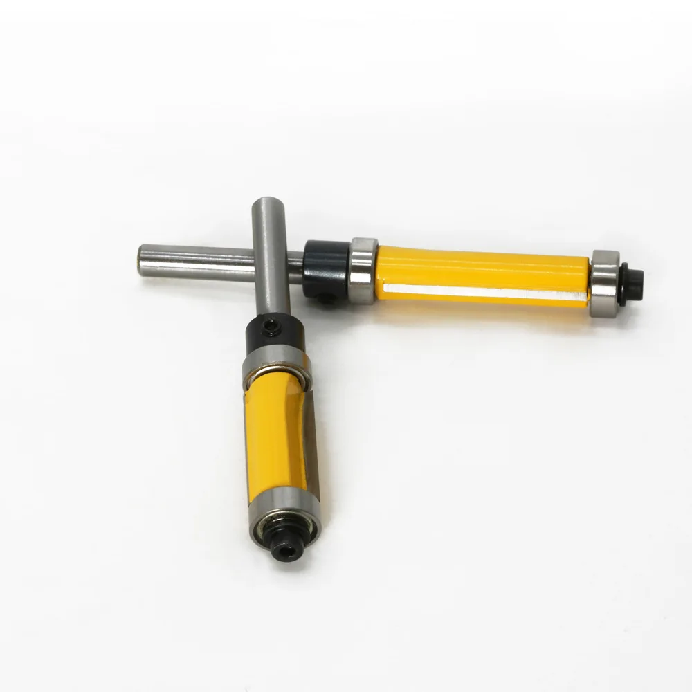 1PC 1/4" 6.35MM 6MM Shank Milling Cutter Wood Carving Double Bearing Trimming Cutter Double Edge Straight Router Bit Woodworking