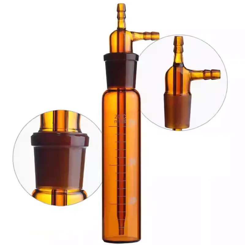 Large impact absorption bottle, straight impact absorption tube, hydrogen fluoride sampling bottle, impact gas