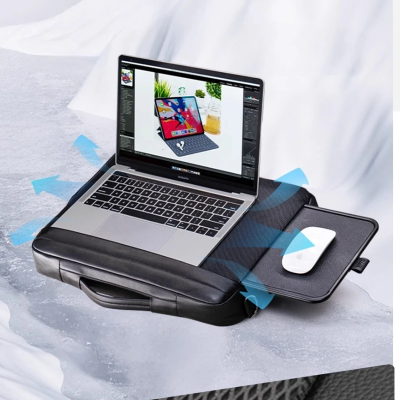

Многофункциональная подставка для ноутбука 15,6 дюйма, охлаждающий портативный стол, деловая рабочая станция для дивана/кровати/офиса, дорожная сумка для хранения компьютера