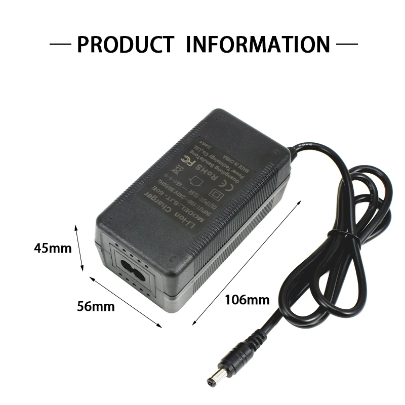 Ładowarka litowa 12,6 V 4 A do pakietów litowo-jonowych 3S 18650 (12 V) Wtyczka EU/US/UK/AU Wysokiej jakości inteligentny wentylator chłodzący — zdjęcie produktu 5
