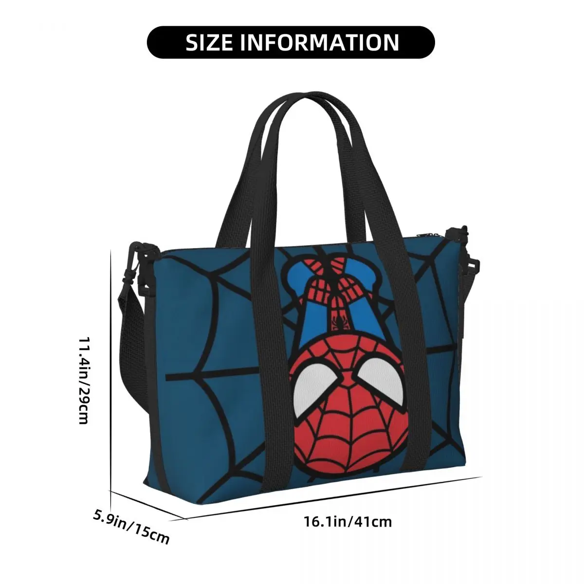 Benutzer definierte kawaii Spider Man hängt kopfüber Strand Einkaufstasche für Frauen Spiderman großes Fach Strand Gym Reisetaschen