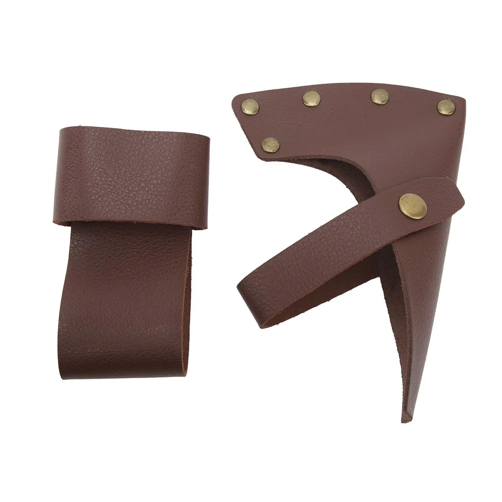 

Universal PU Leather Axe Head Cover with Handle - Lightweight Metal Sheath for gardening , Fashionable Brown