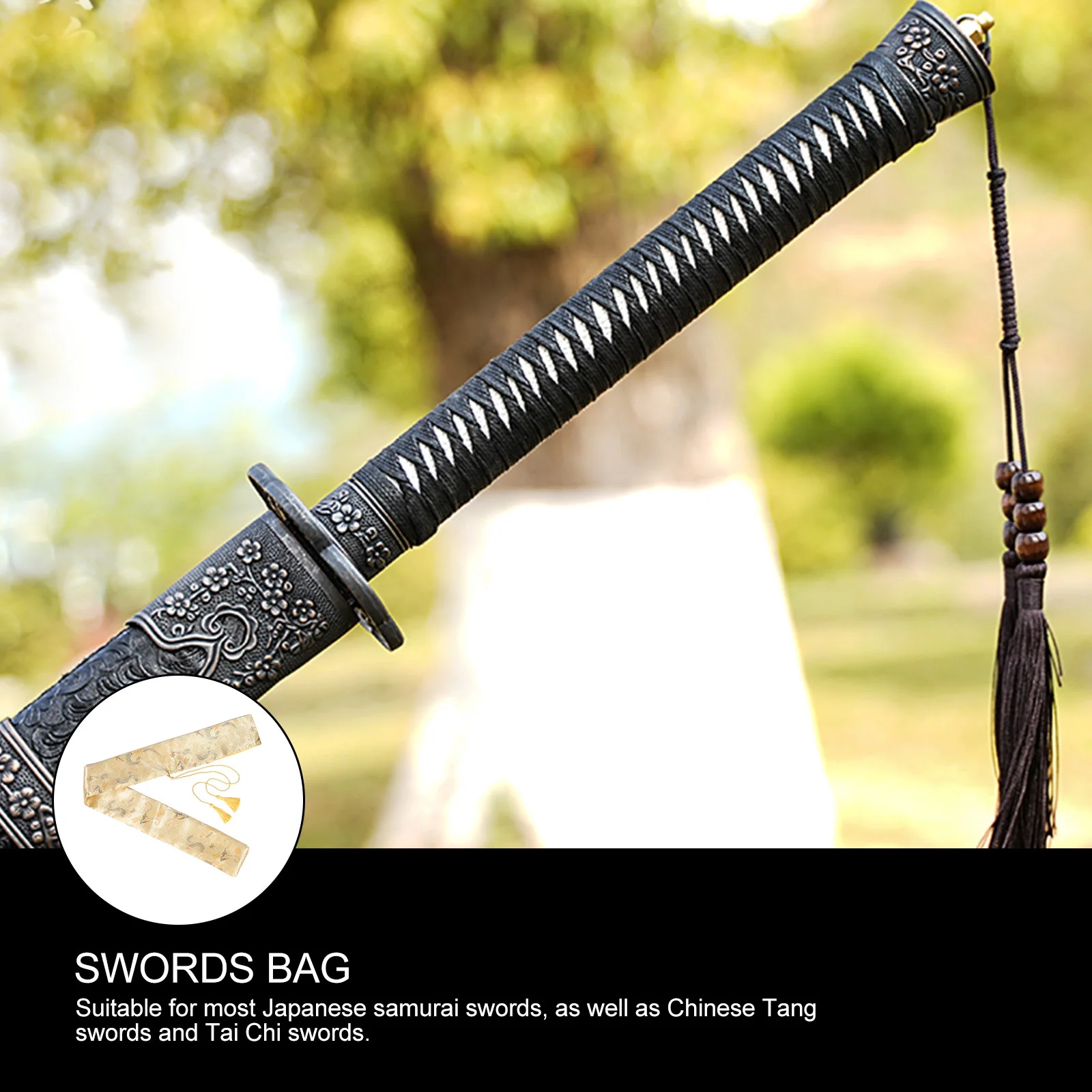 Silk Bag Japanese Swords Handbag Storage Organizer Protective Tai Chi Pouch Holder Container Carry Swords Pouch