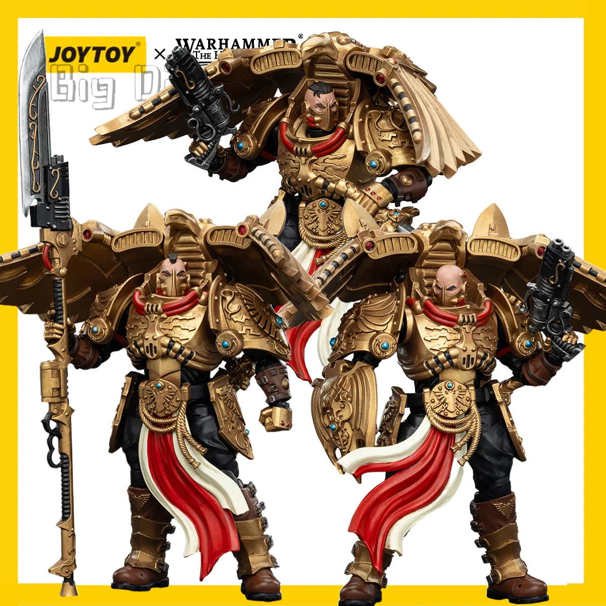 [W przedsprzedaż] JOYTOY 1/18 Warhammer 30K figurka Legio Custodes Custodian Venatari Squad 3 szt. Model zabawka prezent