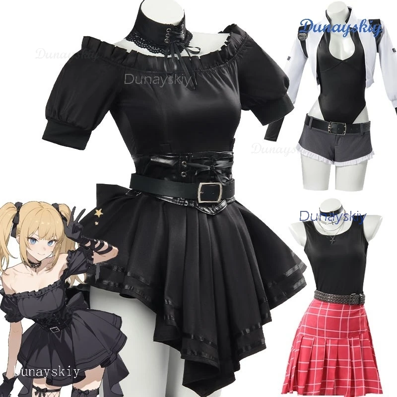 Disfraz Halloween mujer Grok Ani AI Girl أزياء تنكرية للعبة أزياء قوطية فستان أسود بدلة صديقة جزء الهالوين #1