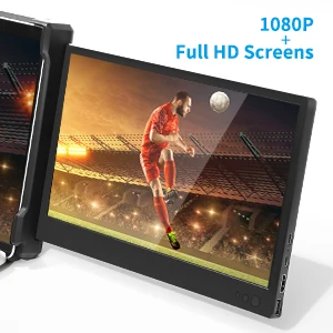 H2 1080P LCD Display Replacement Expandable IPS Type C 15 Inch Triple Portable Monitor for Laptop Screen Extender view 3