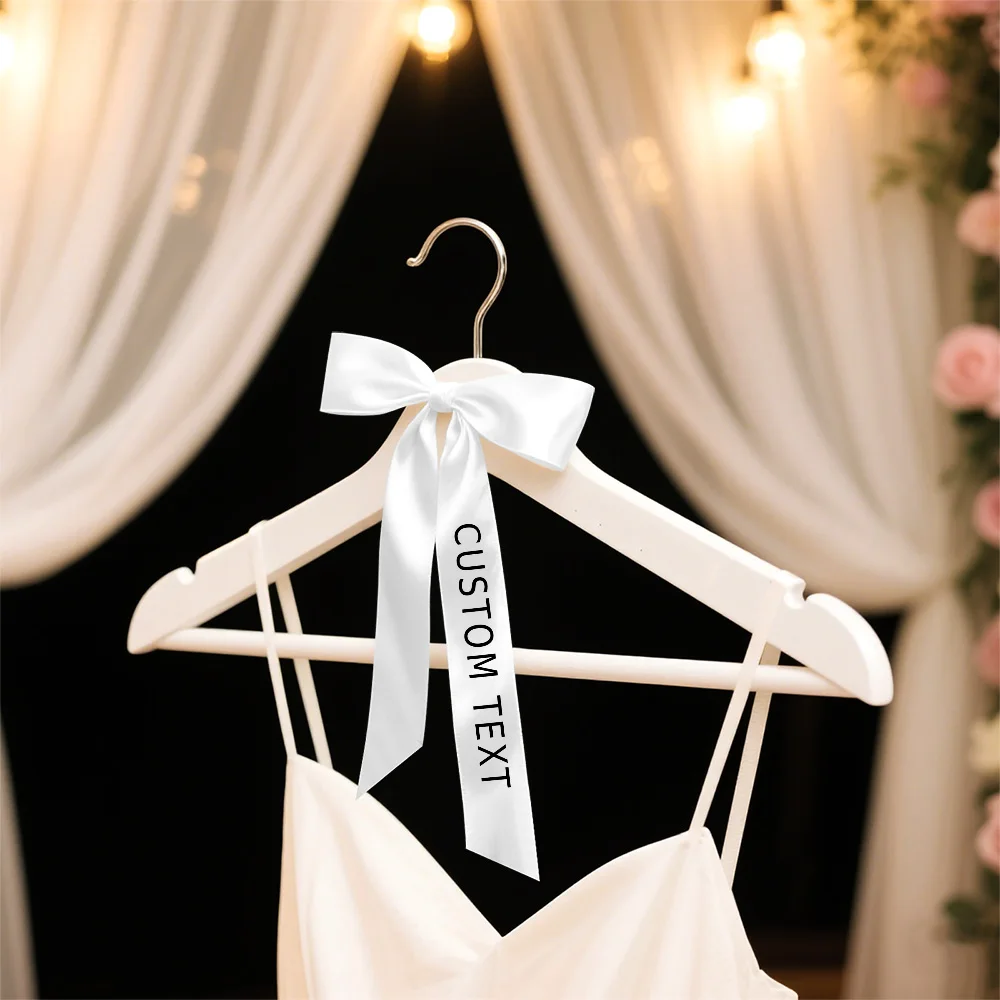 Nœuds personnalisés pour cintres de mariage, étiquettes nominatives pour robes, étiquettes personnalisées pour cintres, étiquettes pour verres à vin, décorations de serviettes de table, décorations de fête