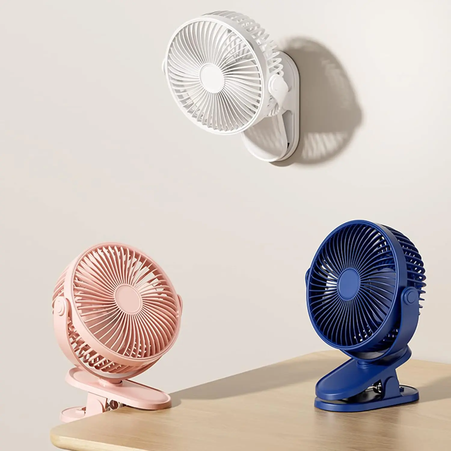USB 충전식 가정용/실내용 탁상용/침실용/야외용 휴대용 클립/천장 선풍기 4단 속도 조절