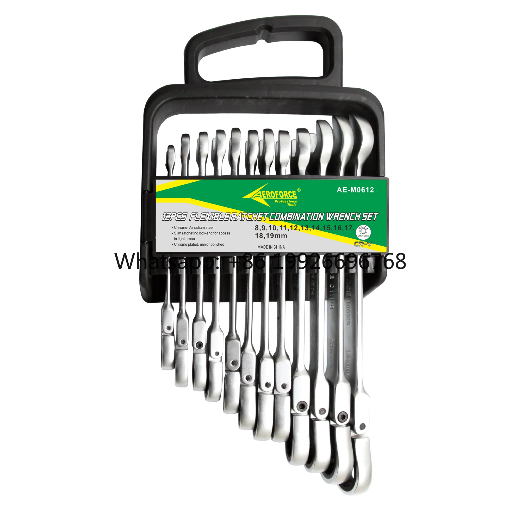 

AE-M0612 12PCS Flexible Ratchet Combination Wrench Set Ratchet Spanner Dual-purpose Wrench Set