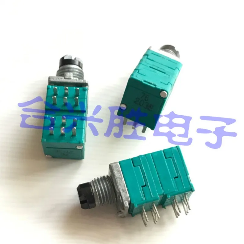 1 Piece RK097 Precision Potentiometer E20K E50K With Stepping 4 Link Power Amplifier Audio Volume Potentiometer 12Pin