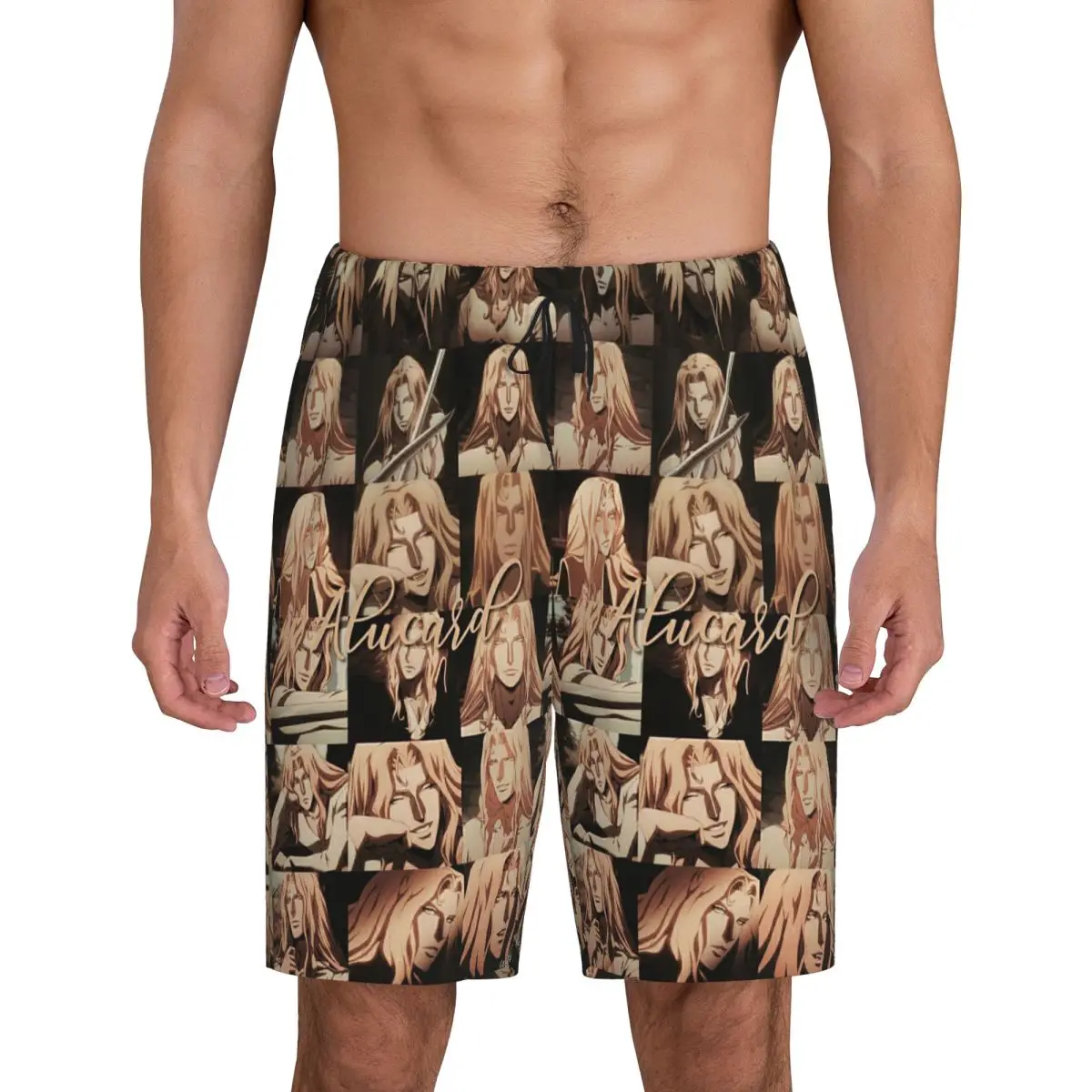

Custom Alucard Castlevania Short Pajama Pants Men Sleepwear Sleep Lounge Bottom Shorts Sleeping Pants