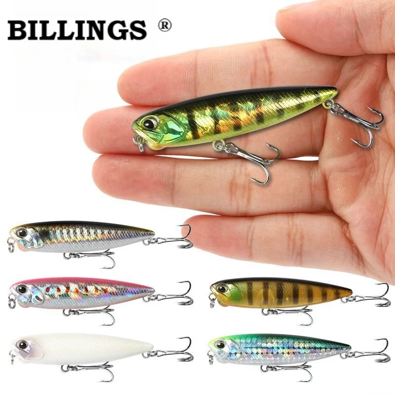 BILLINGS 1 Stück Schwimmender Micro-Köder im Stift-Stil, 65mm/5,5g Oberflächenkönner mit Zickzack-Bewegung, Praktisches Angelzubehör