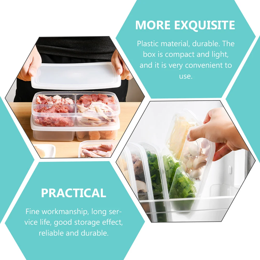 

2Pcs Fresh-Keeping Food Box Transparent Plastic Fridge Storage Container for Kitchen Organizing Vegetable Fruit Compartment Bin