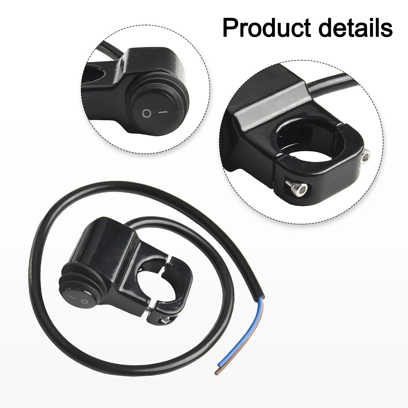 Motorcycle Handlebar  Headlight ON/OFF Switch Black/Silver  Aluminum Alloy 2-Wire Waterproof Second Gear  Switch Motorcycle Part
