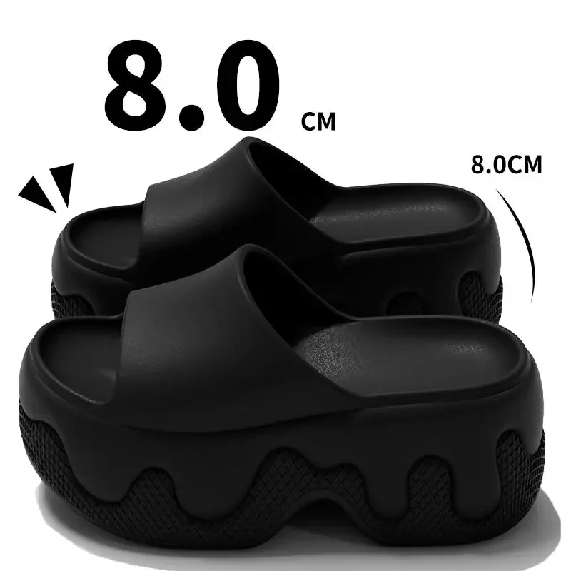 Chunky Plateau-Keilabsatz-Slipper für Damen – Sommer 2026 – Eiscreme-Sandalen mit superhohem Absatz – Leichte EVA-Slides für Frauen – Rot – Detail 7