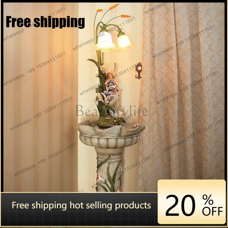 hot European floor-to-ceiling running water TV cabinet decoration ornament humidifier opening gift