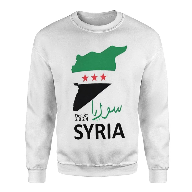 Free Syria Sport Sweatshirt For Men And Women Crew Neck Short Sleeve Football Sweatshirts Street Sport 2025 Syrian White Top Hot