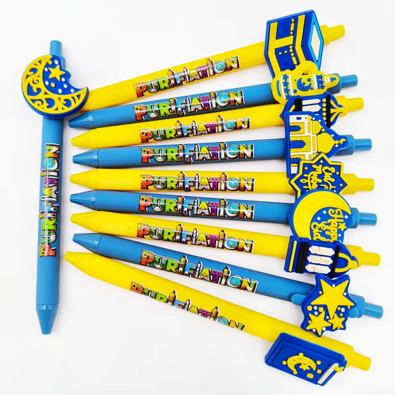 

7pcs/13pcs Moon Festival theme ballpoint pen sea blue yellow series holiday universal ballpoint pen