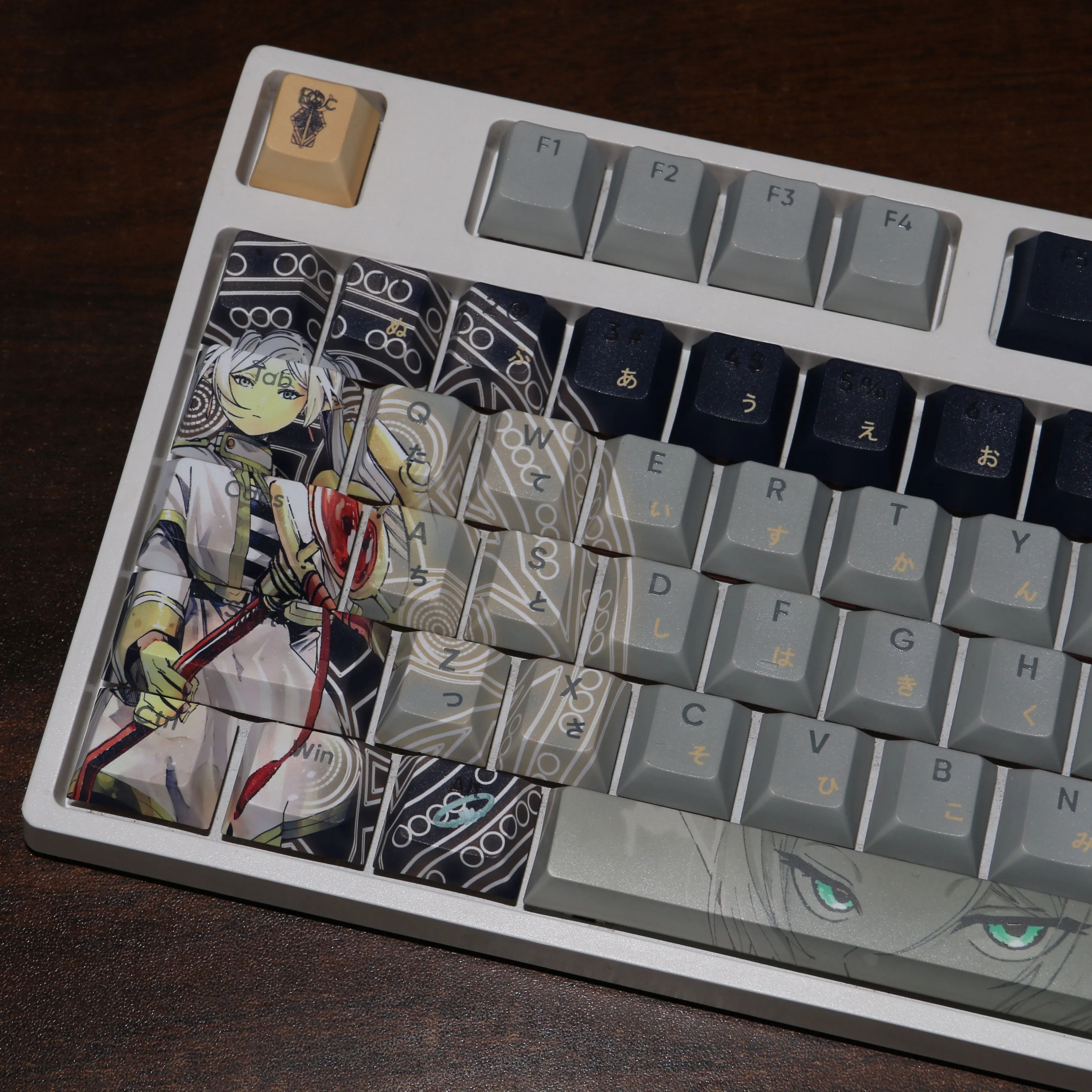 Frieren: Beyond Journey's End Custom Keycaps Chreey PBT Anime Game Side-print Transparent cute Dye-Sub Mechanical Keyboard Caps