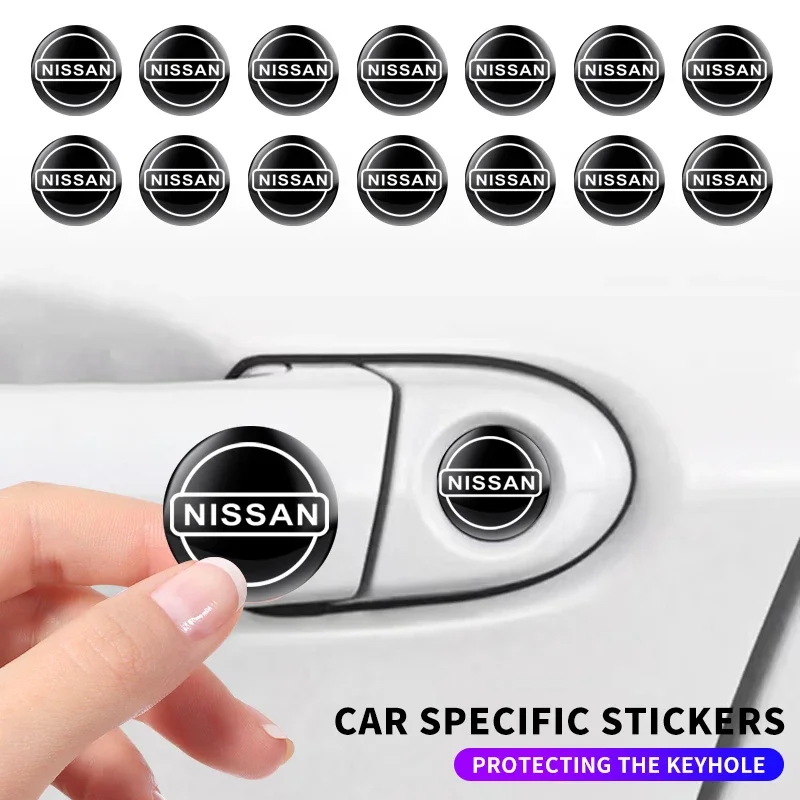 Car Door Keyhole Protective Stickers Self-adhesive Decals For Nissan Qashqai j10 j11 x Trail t32 t31 Tiida Juke Accessories