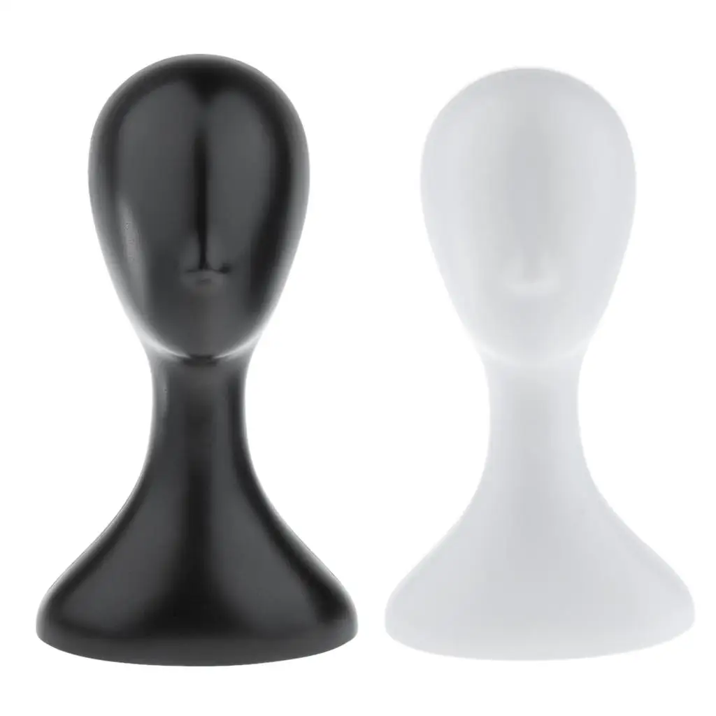 Female Wig Mannequin Head Plastic Display Head Model for Styling Practice and Store Showcase