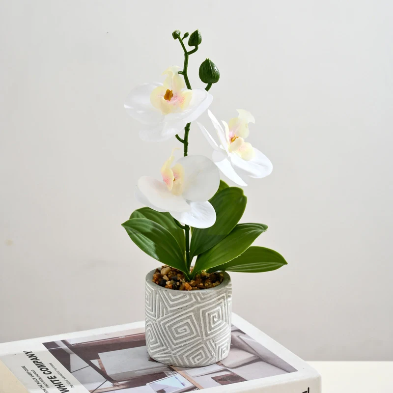 Креативные 3 цвета и 3 листа фаленопсис бонсай, имитация цветка, горшок, искусственное украшение для дома и офиса