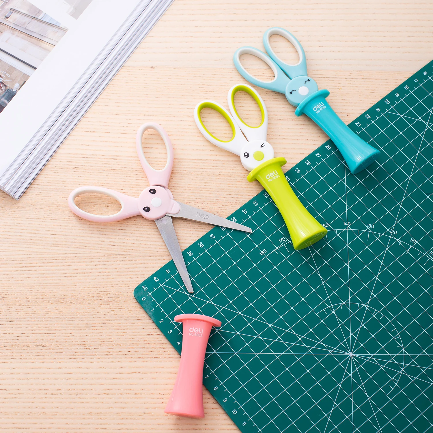DELI School Scissors Cute Kawaii Rabbit DIY Diary Decorating Hand Craft Scissors Paper Kids & Student Stationery