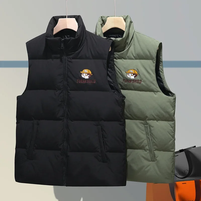 160KG 2025 nuovo gilet esterno spesso con colletto alla coreana autunno e inverno Plus Size 11XL