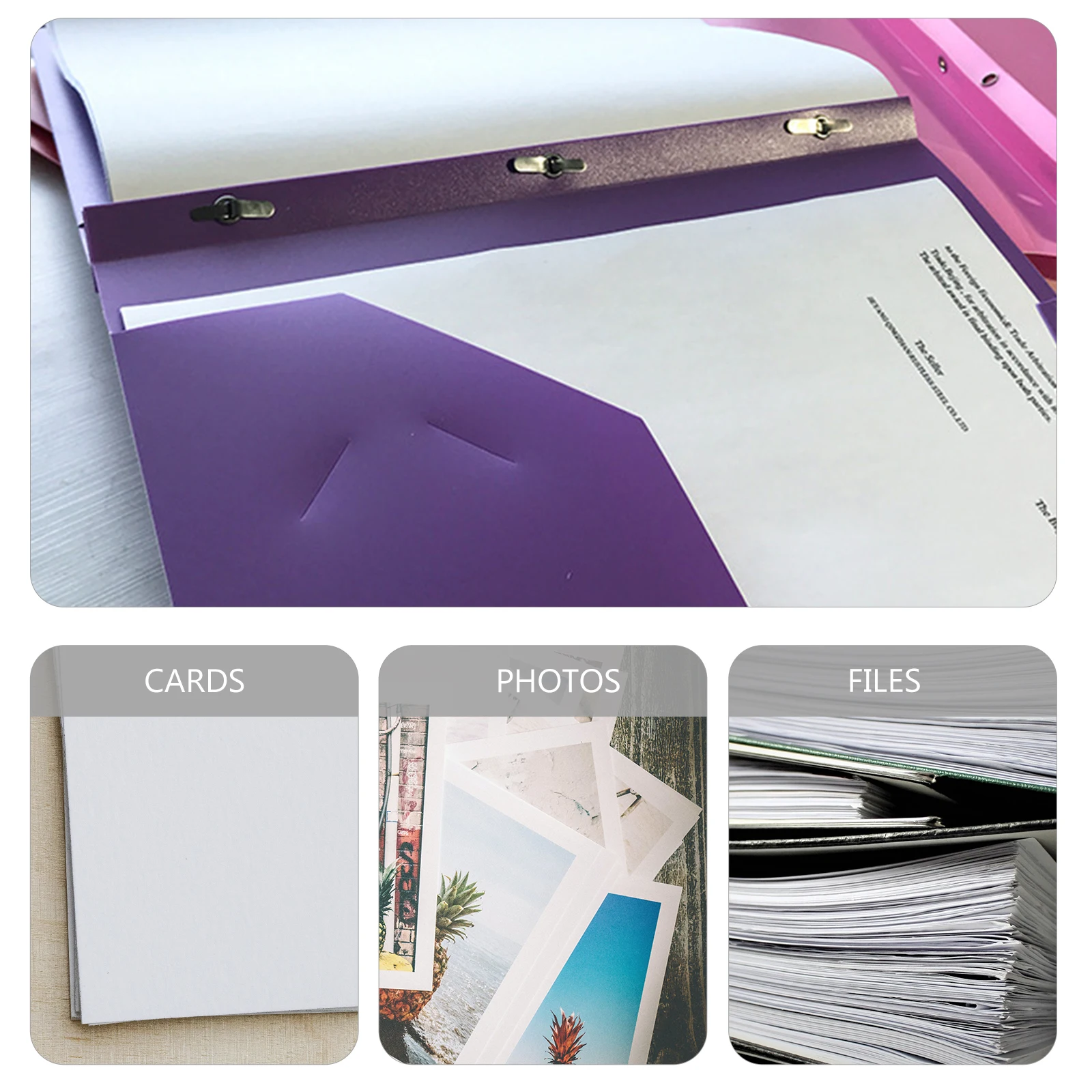 

6pcs File Folders Plastic Document Folder Large Capacity Two Pocket Office School Supplies Multi Organizer