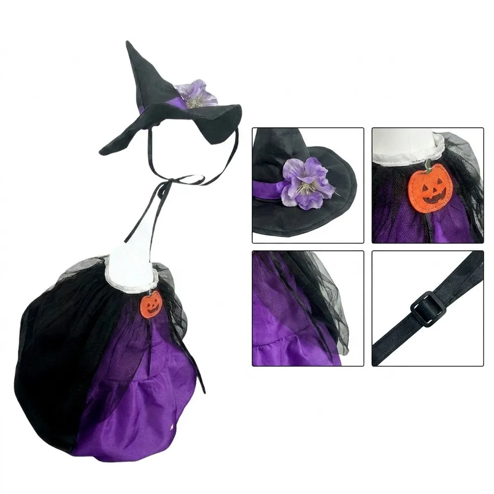 Upgrade 23‑Inch Halloween Bird Statue With Witch Hat And Dress, Festive Figurine Decor, Spooky Ornament For Indoor Outdoor