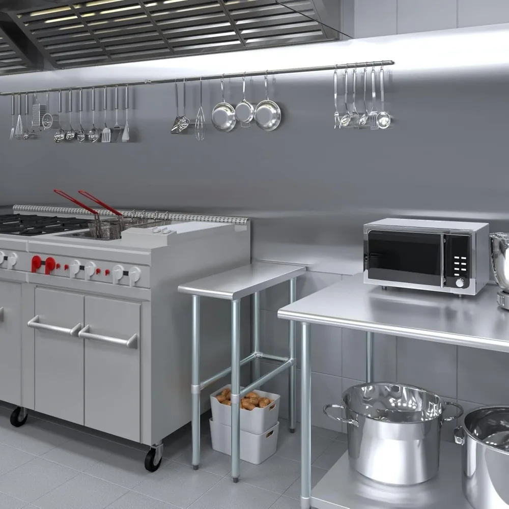 โต๊ะทำงานครัวสแตนเลส ได้รับการรับรองมาตรฐาน NSF สำหรับเตรียมอาหาร ซักผ้า และใช้งานอเนกประสงค์ ขนาด 12x30