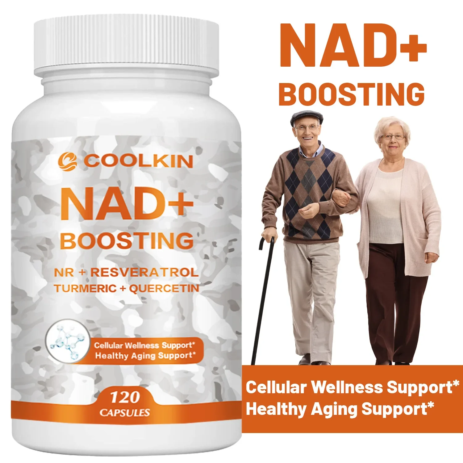 

NAD + Boosting - Anti-aging, Enhance Cell Vitality, Help Cellular Energy and Repair - with NR + Resveratrol Turmeric + Quercetin