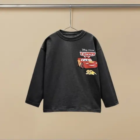 Disney 100 år av underverk och bilar långärmade t-shirts för små barn rund halsringning hösttopp casual småbarnstoppar 10 best sales Disney 100 år - №9