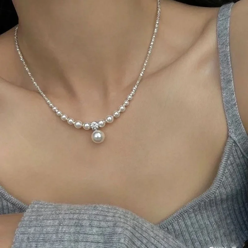 2024 925 sterling silver clavicle chain legalist pearl necklace for women girlfriend gift wedding gifts for guests party favors