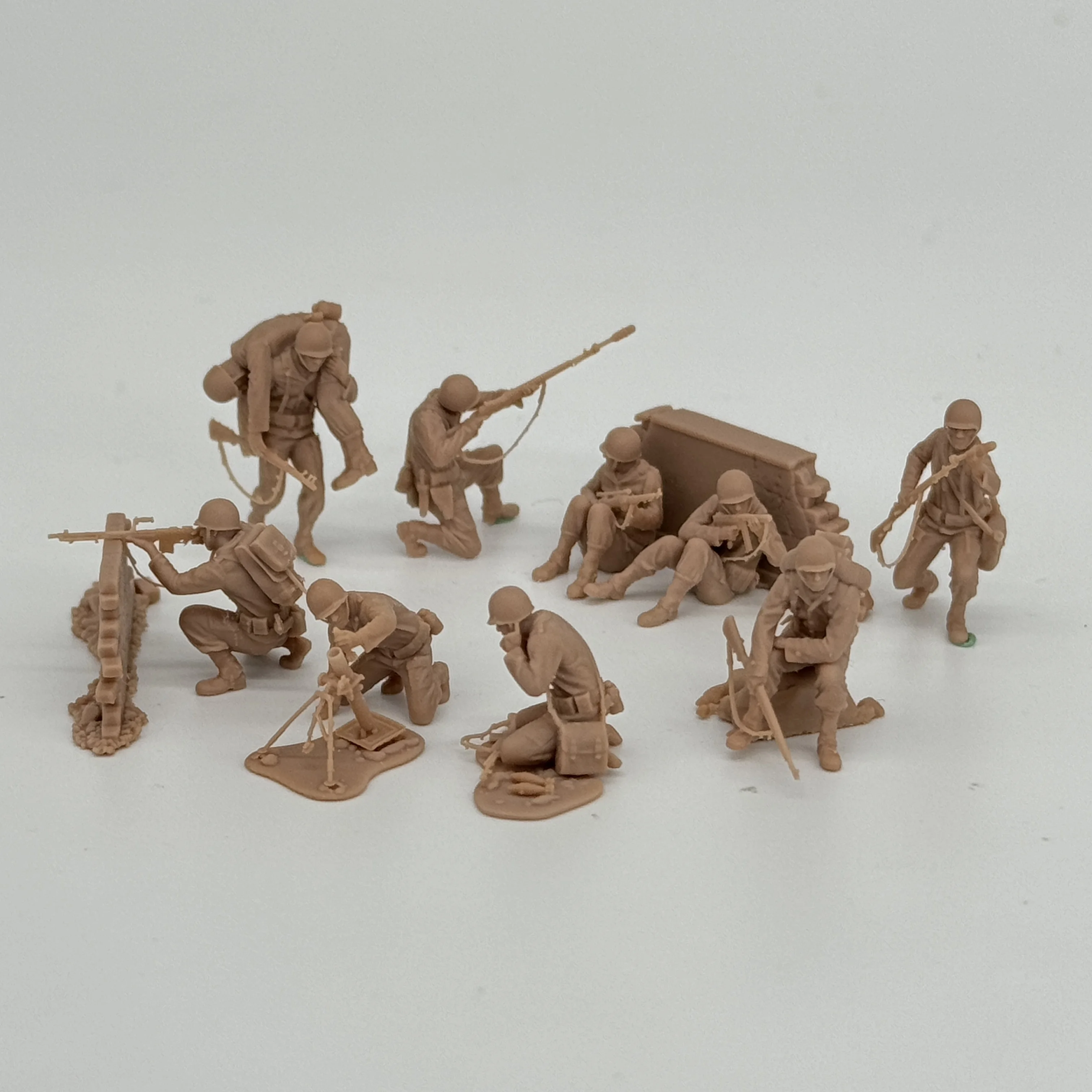 1/72 Scale Resin Model kit WW2 US soldiers protect comrades in bunker tabletop soldier Figures Unpainted Diorama Miniature