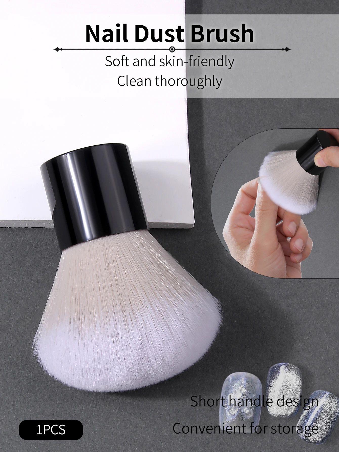 Mushroom-shaped Soft Brush For Manicure Nail Art Dust Brush Nail Dust Brush Gel Polish Dust Cleaning Nail Brushes Tool