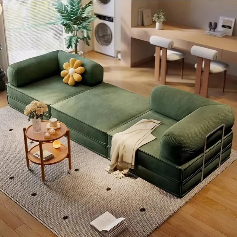 Compressed Convertible Fabric Upholstered Sectional Sofa Bed for Home Living Room Furniture for Apartment Use Manufactured Home