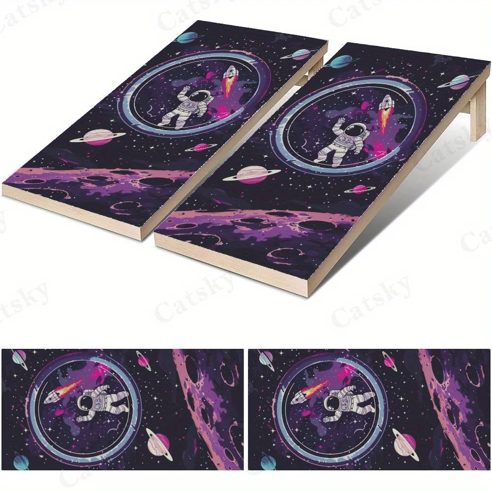 

Водонепроницаемая доска Moonwalk Astronaut Cornhole, виниловые обертки, дизайн настольной игры из ПВХ на открытом воздухе, идеально подходит для занятий спортом и отдыха